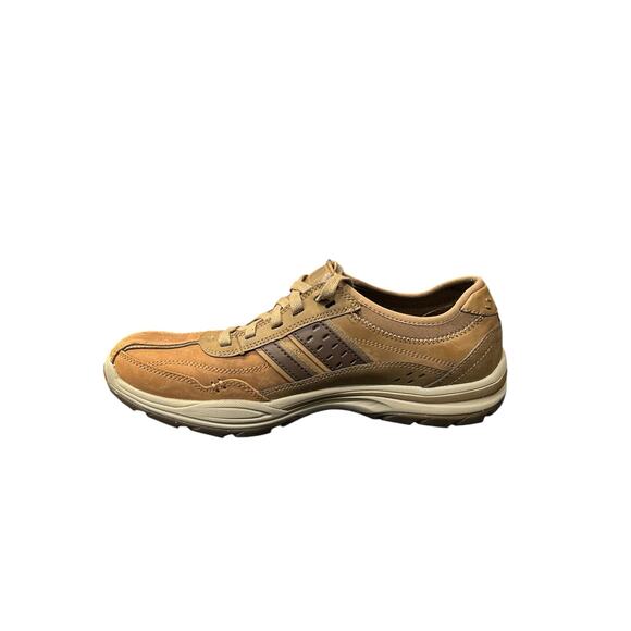 Skechers classic fit air cooled memory foam brown lace up shoes mens 8.5 - Picture 1 of 7